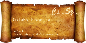 Csipka Szabolcs névjegykártya