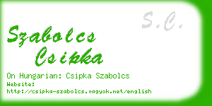 szabolcs csipka business card